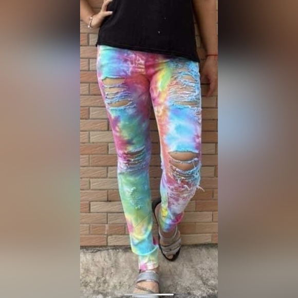 L&L Denim - Rainbow Denim- Colors may vary- each pair is unique.  NWOT